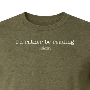 Bookworm T-Shirt, I'd Rather Be Reading Graphic Tee for Librarians, Book Club Members and Introverts