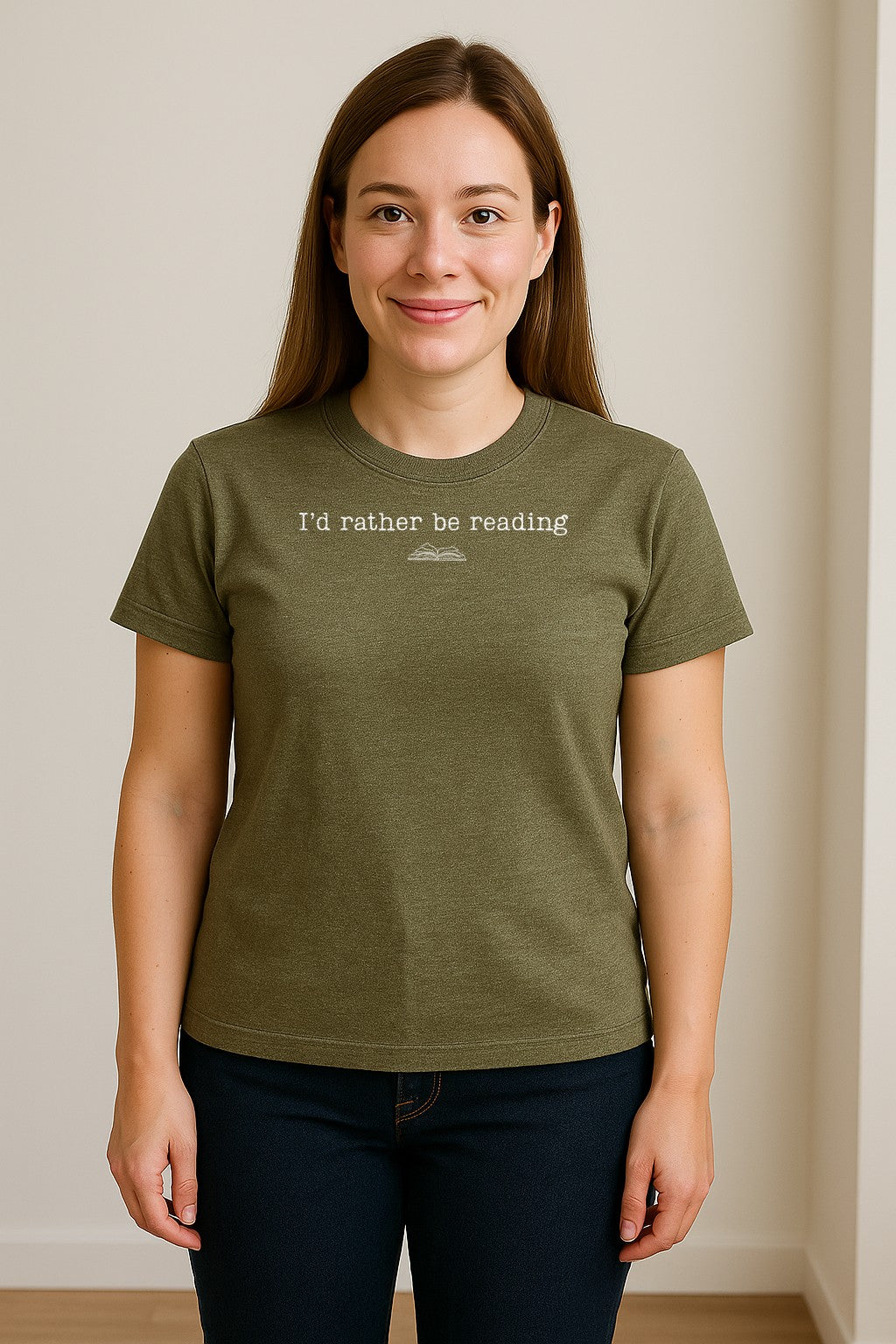 Bookworm T-Shirt, I'd Rather Be Reading Graphic Tee for Librarians, Book Club Members and Introverts