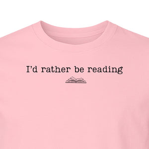 Bookworm T-Shirt, I'd Rather Be Reading Graphic Tee for Librarians, Book Club Members and Introverts
