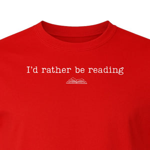 Bookworm T-Shirt, I'd Rather Be Reading Graphic Tee for Librarians, Book Club Members and Introverts