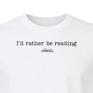 Bookworm T-Shirt, I'd Rather Be Reading Graphic Tee for Librarians, Book Club Members and Introverts