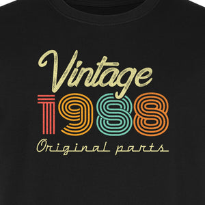 Vintage 1988 Birthday T-Shirt, Original Parts Retro Birth Year Gift for Men and Women