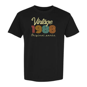 Vintage 1988 Birthday T-Shirt, Original Parts Retro Birth Year Gift for Men and Women