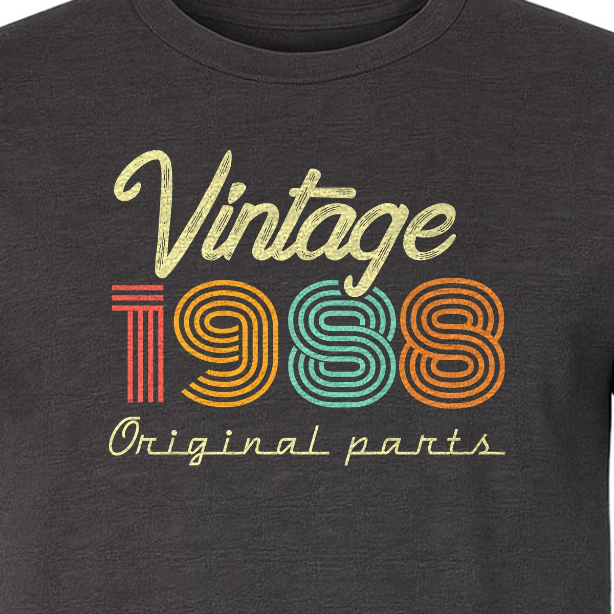 Vintage 1988 Birthday T-Shirt, Original Parts Retro Birth Year Gift for Men and Women