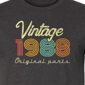 Vintage 1988 Birthday T-Shirt, Original Parts Retro Birth Year Gift for Men and Women