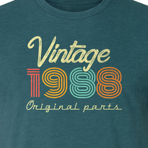 Vintage 1988 Birthday T-Shirt, Original Parts Retro Birth Year Gift for Men and Women