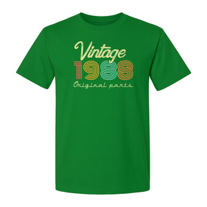 Vintage 1988 Birthday T-Shirt, Original Parts Retro Birth Year Gift for Men and Women