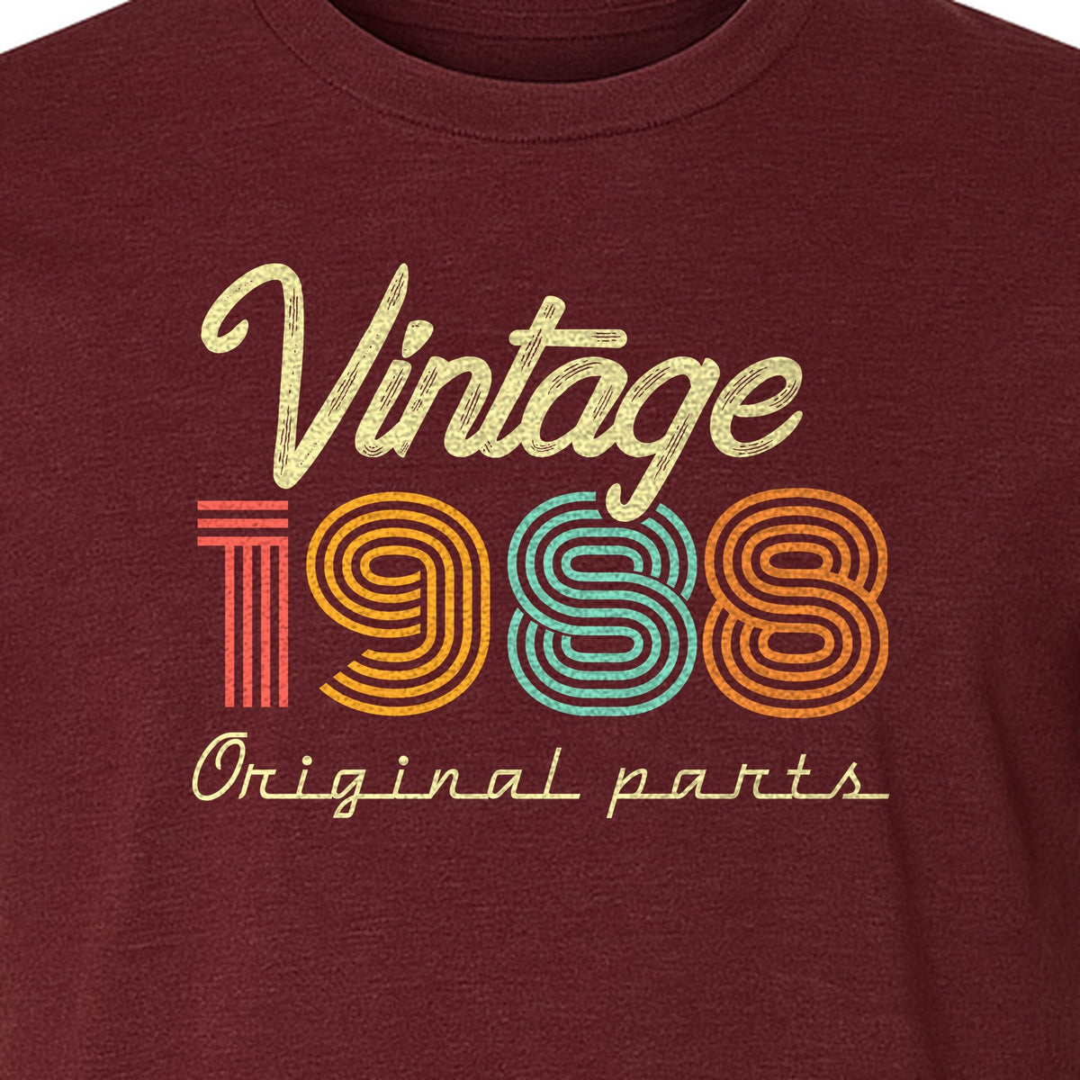 Vintage 1988 Birthday T-Shirt, Original Parts Retro Birth Year Gift for Men and Women