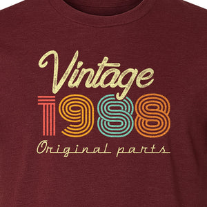 Vintage 1988 Birthday T-Shirt, Original Parts Retro Birth Year Gift for Men and Women