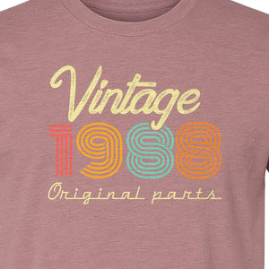 Vintage 1988 Birthday T-Shirt, Original Parts Retro Birth Year Gift for Men and Women