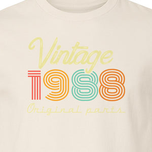 Vintage 1988 Birthday T-Shirt, Original Parts Retro Birth Year Gift for Men and Women