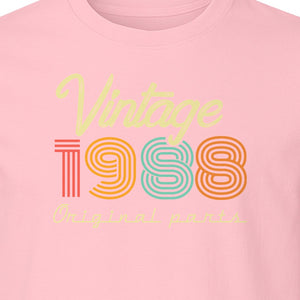 Vintage 1988 Birthday T-Shirt, Original Parts Retro Birth Year Gift for Men and Women