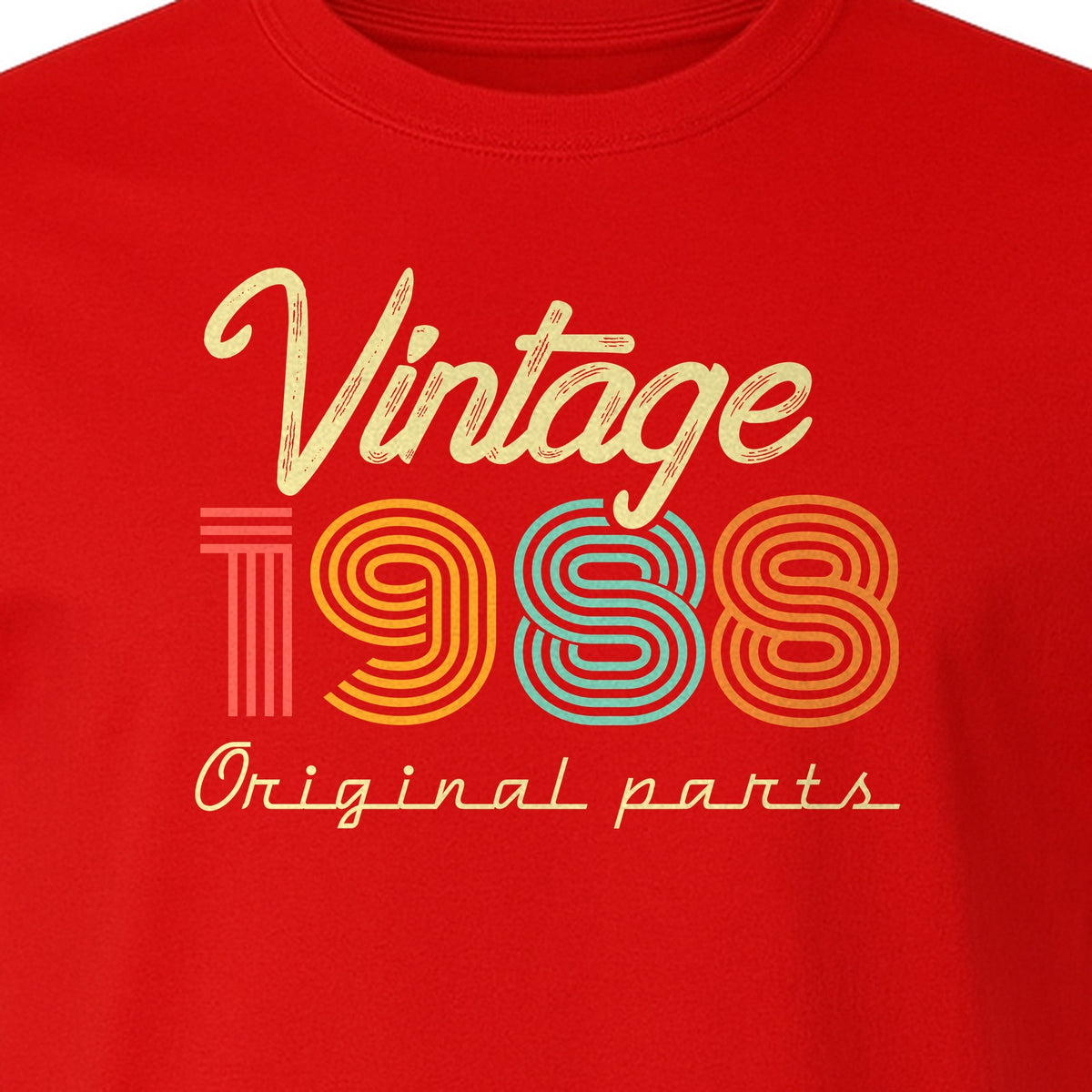 Vintage 1988 Birthday T-Shirt, Original Parts Retro Birth Year Gift for Men and Women