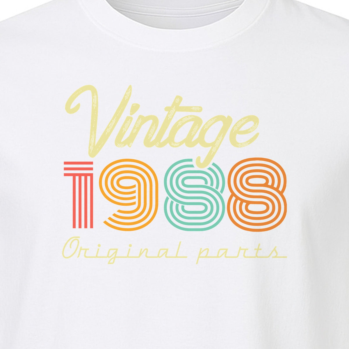 Vintage 1988 Birthday T-Shirt, Original Parts Retro Birth Year Gift for Men and Women