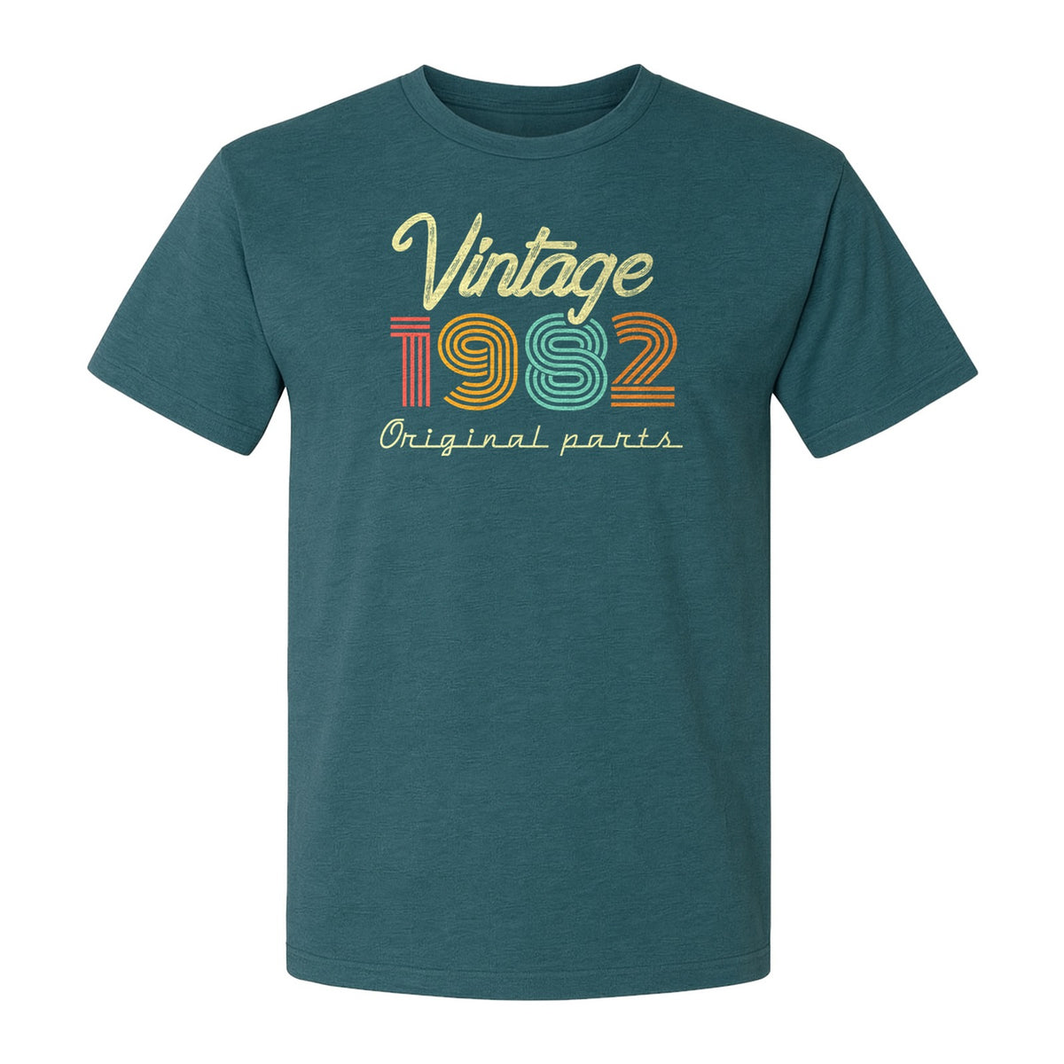 1982 Birthday T-Shirt, Vintage Original Parts Retro Year Graphic for Adult Milestone Celebrations