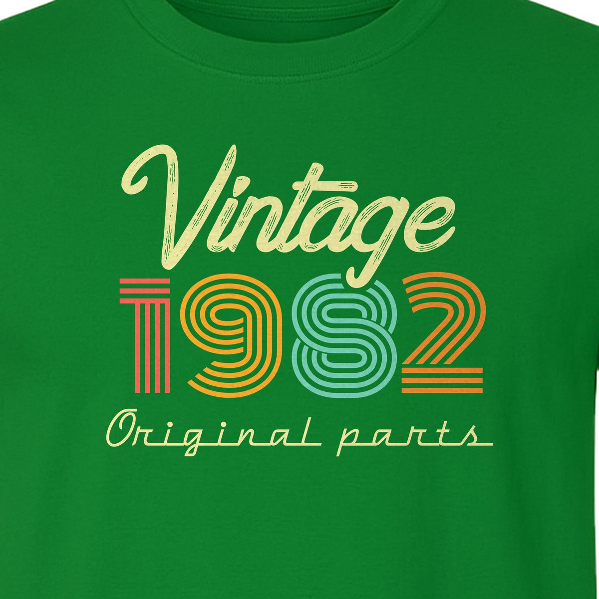 1982 Birthday T-Shirt, Vintage Original Parts Retro Year Graphic for Adult Milestone Celebrations