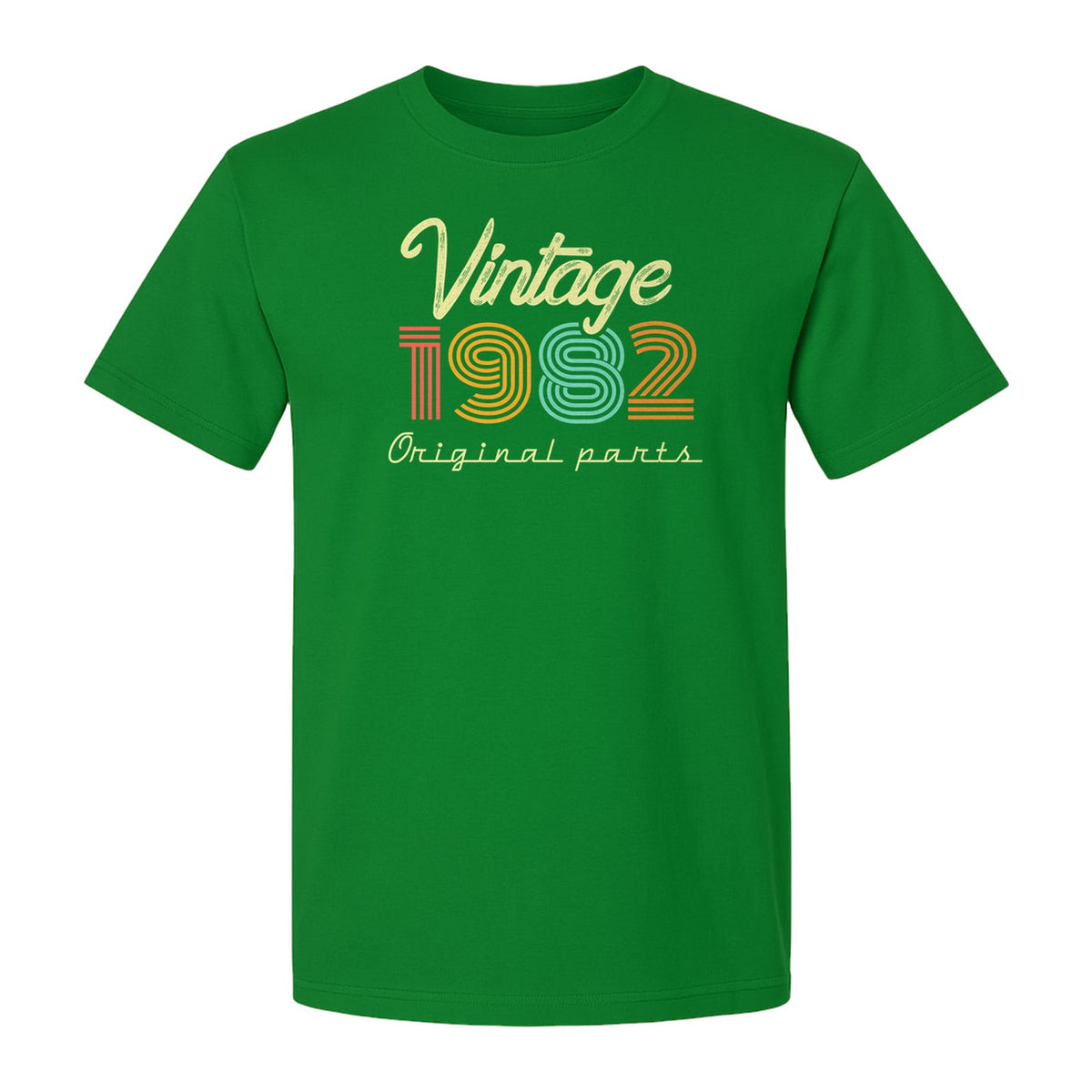 1982 Birthday T-Shirt, Vintage Original Parts Retro Year Graphic for Adult Milestone Celebrations