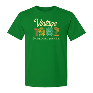 1982 Birthday T-Shirt, Vintage Original Parts Retro Year Graphic for Adult Milestone Celebrations