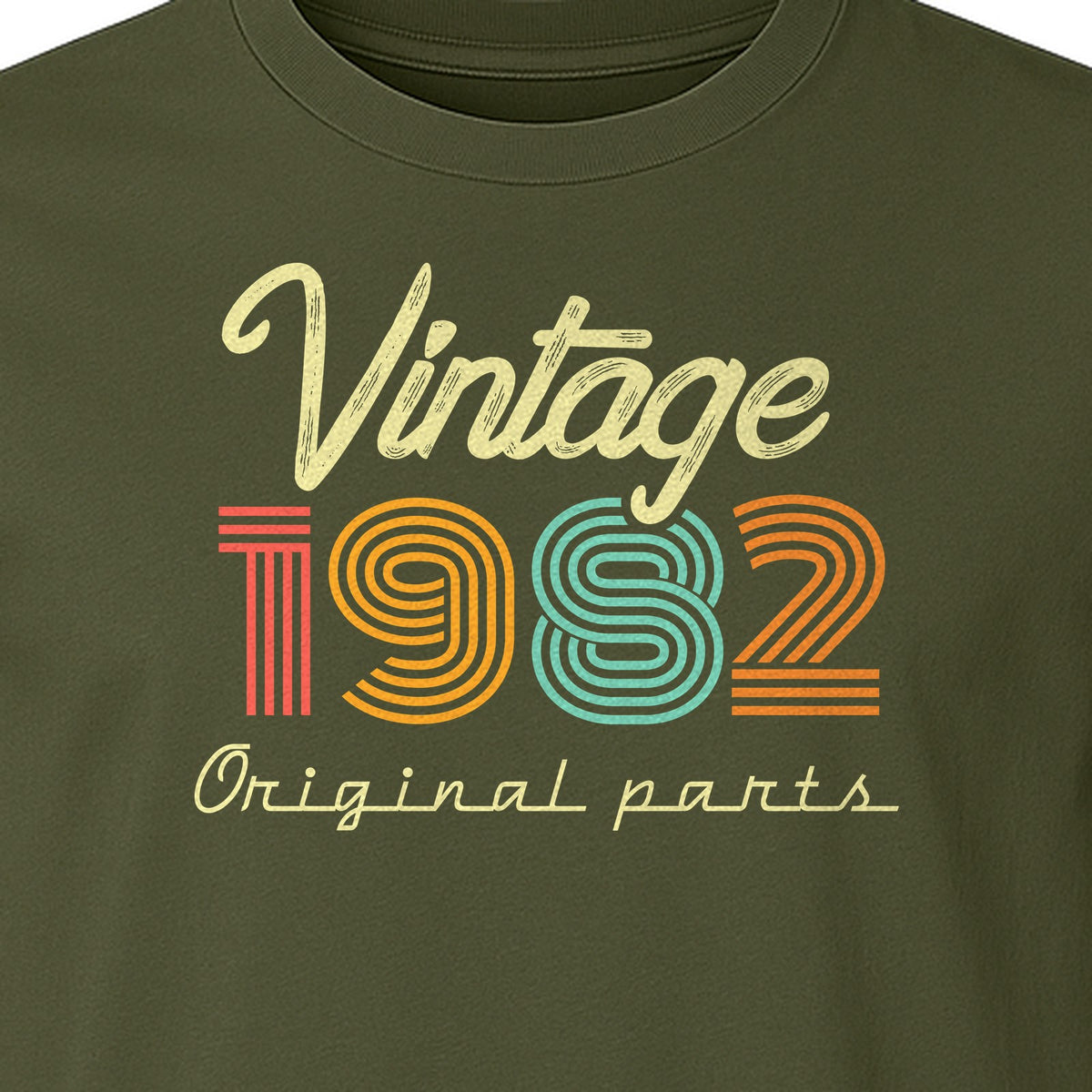 1982 Birthday T-Shirt, Vintage Original Parts Retro Year Graphic for Adult Milestone Celebrations