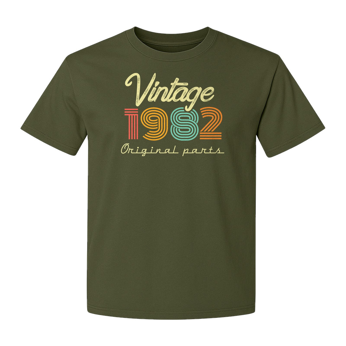 1982 Birthday T-Shirt, Vintage Original Parts Retro Year Graphic for Adult Milestone Celebrations
