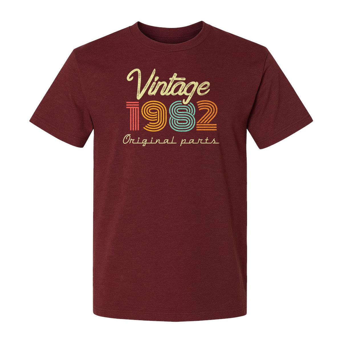 1982 Birthday T-Shirt, Vintage Original Parts Retro Year Graphic for Adult Milestone Celebrations