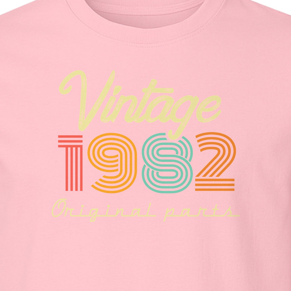 1982 Birthday T-Shirt, Vintage Original Parts Retro Year Graphic for Adult Milestone Celebrations