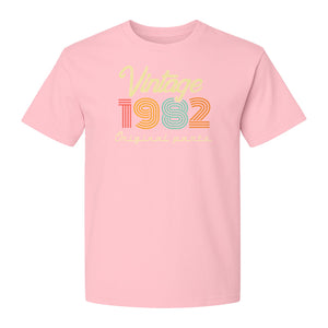 1982 Birthday T-Shirt, Vintage Original Parts Retro Year Graphic for Adult Milestone Celebrations
