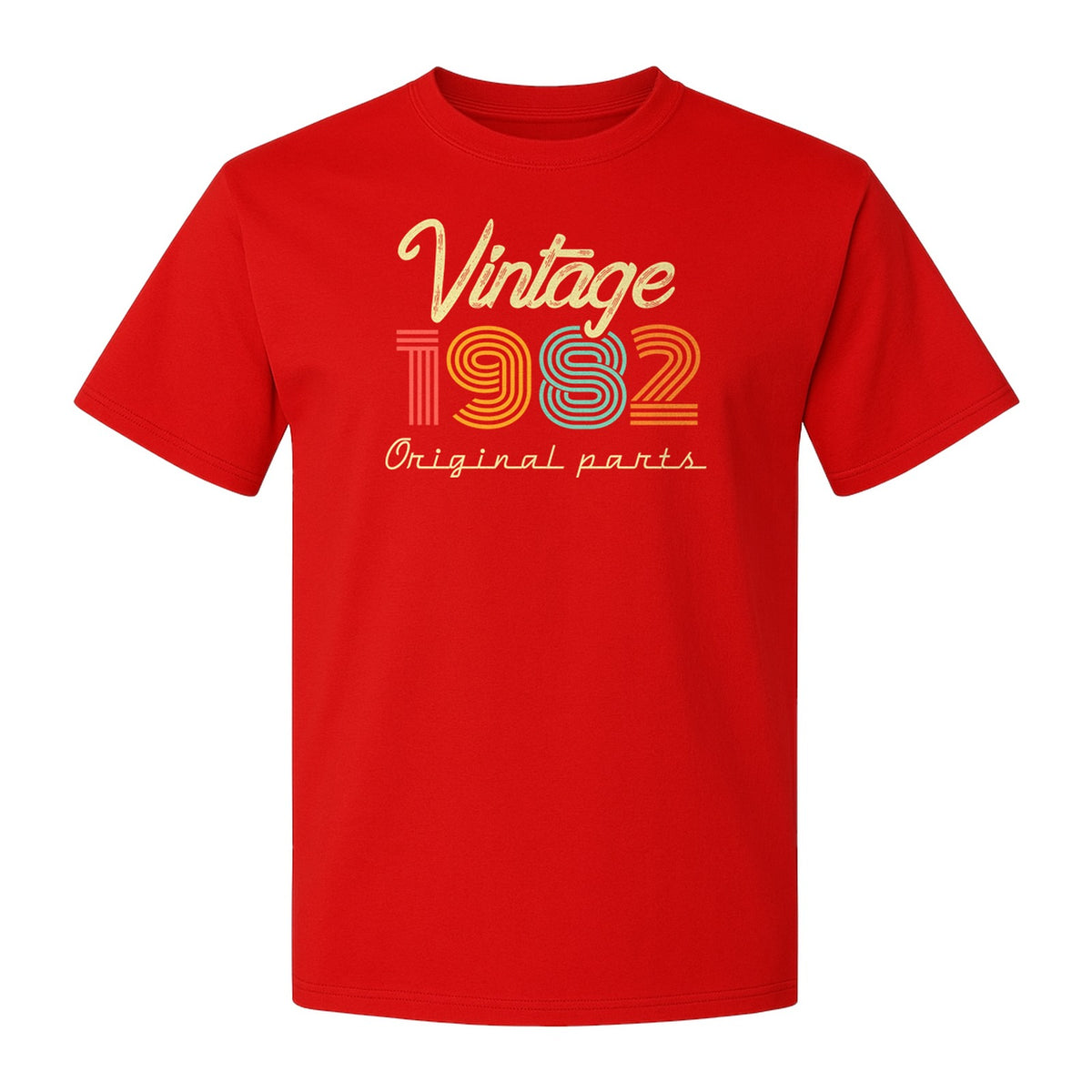 1982 Birthday T-Shirt, Vintage Original Parts Retro Year Graphic for Adult Milestone Celebrations