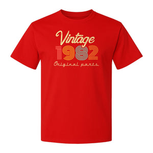 1982 Birthday T-Shirt, Vintage Original Parts Retro Year Graphic for Adult Milestone Celebrations