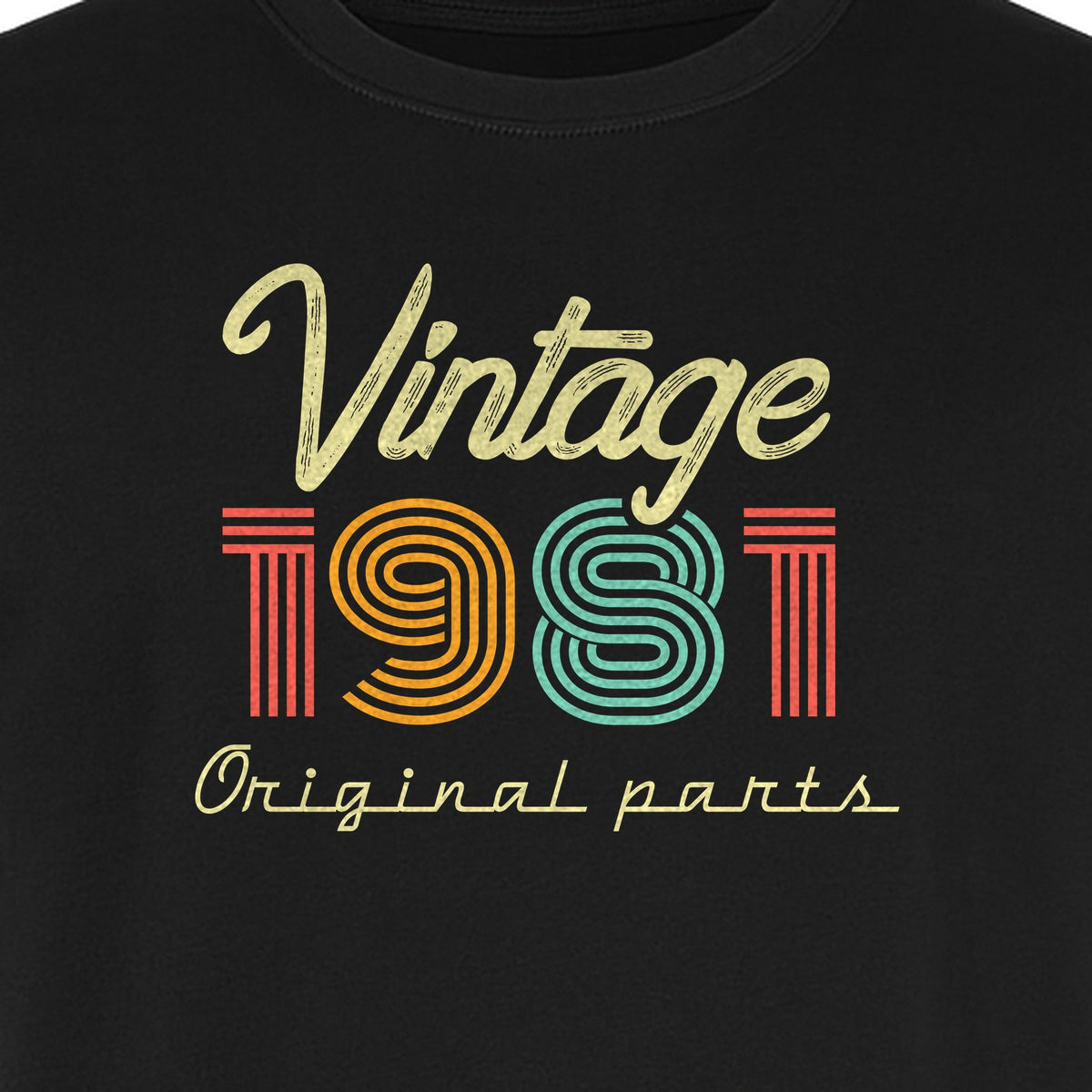Vintage 1981 T-Shirt, Original Parts Retro Birthday Gift for Men and Women