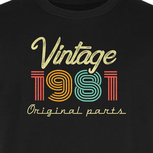 Vintage 1981 T-Shirt, Original Parts Retro Birthday Gift for Men and Women