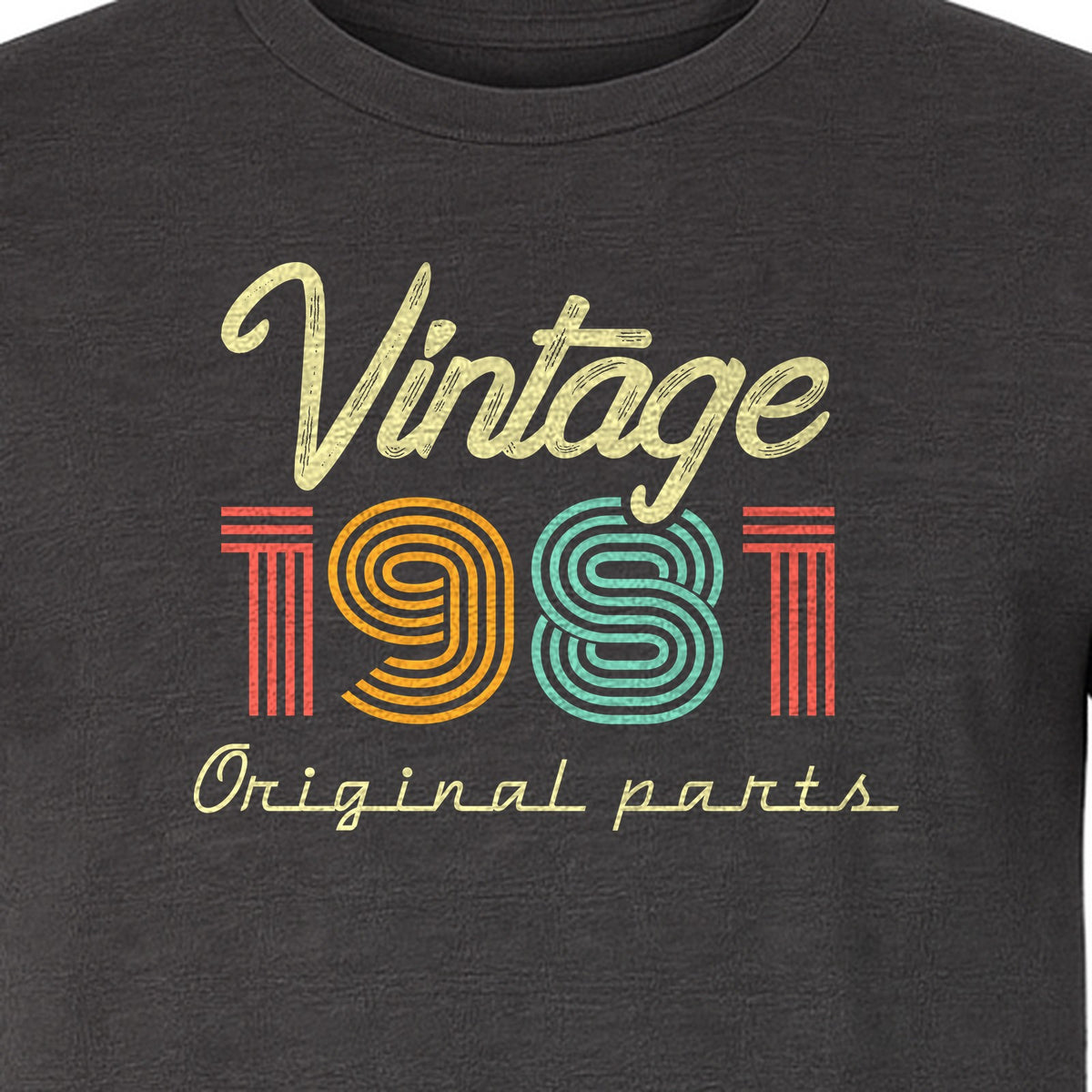 Vintage 1981 T-Shirt, Original Parts Retro Birthday Gift for Men and Women