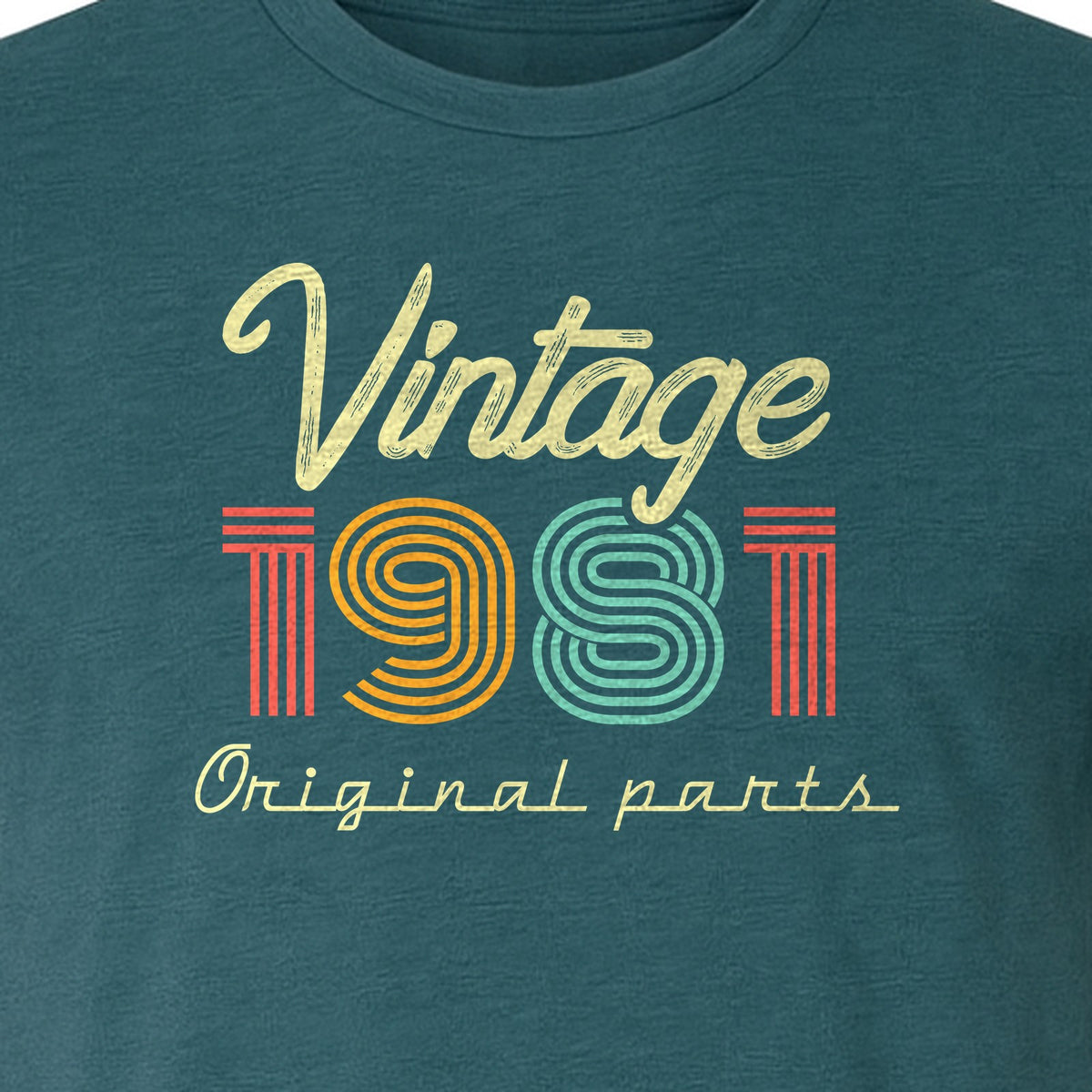 Vintage 1981 T-Shirt, Original Parts Retro Birthday Gift for Men and Women