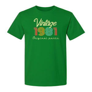 Vintage 1981 T-Shirt, Original Parts Retro Birthday Gift for Men and Women