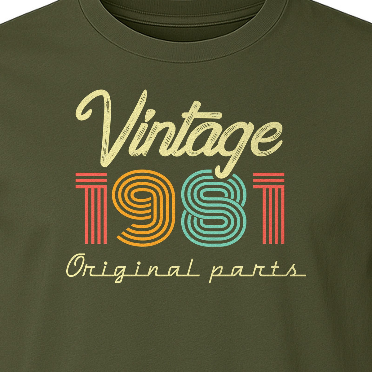 Vintage 1981 T-Shirt, Original Parts Retro Birthday Gift for Men and Women