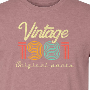 Vintage 1981 T-Shirt, Original Parts Retro Birthday Gift for Men and Women