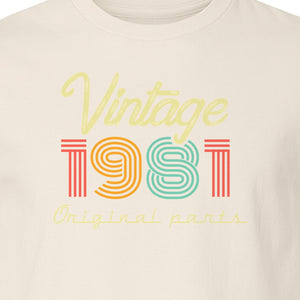Vintage 1981 T-Shirt, Original Parts Retro Birthday Gift for Men and Women
