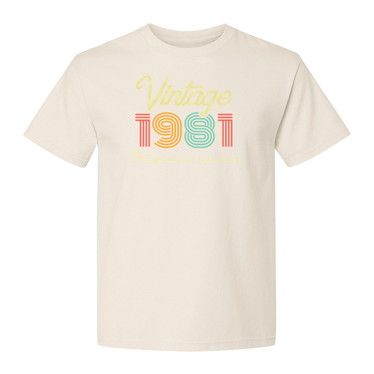 Vintage 1981 T-Shirt, Original Parts Retro Birthday Gift for Men and Women