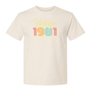 Vintage 1981 T-Shirt, Original Parts Retro Birthday Gift for Men and Women
