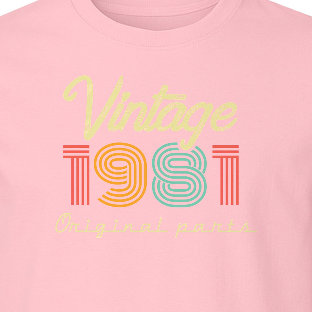 Vintage 1981 T-Shirt, Original Parts Retro Birthday Gift for Men and Women