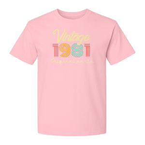 Vintage 1981 T-Shirt, Original Parts Retro Birthday Gift for Men and Women