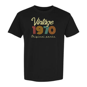 1970 Birthday T-Shirt, Vintage Original Parts Retro Birth Year Gift for Men and Women