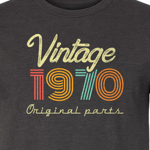 1970 Birthday T-Shirt, Vintage Original Parts Retro Birth Year Gift for Men and Women