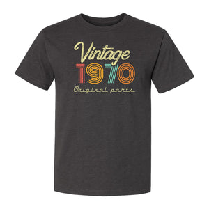 1970 Birthday T-Shirt, Vintage Original Parts Retro Birth Year Gift for Men and Women