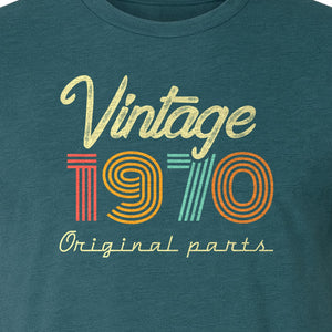 1970 Birthday T-Shirt, Vintage Original Parts Retro Birth Year Gift for Men and Women