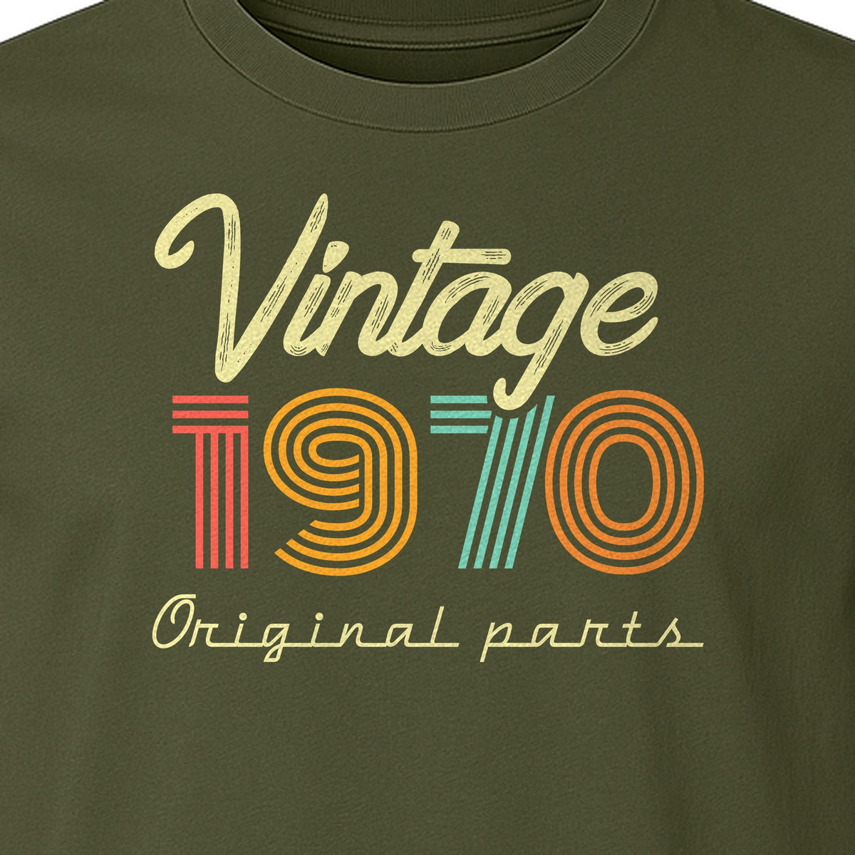1970 Birthday T-Shirt, Vintage Original Parts Retro Birth Year Gift for Men and Women