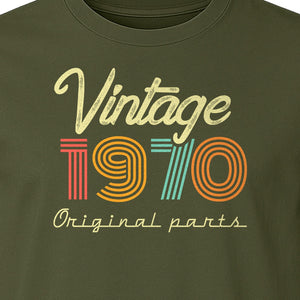 1970 Birthday T-Shirt, Vintage Original Parts Retro Birth Year Gift for Men and Women