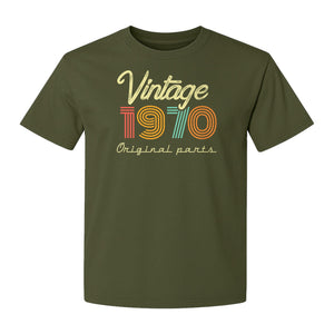 1970 Birthday T-Shirt, Vintage Original Parts Retro Birth Year Gift for Men and Women