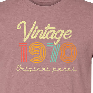 1970 Birthday T-Shirt, Vintage Original Parts Retro Birth Year Gift for Men and Women