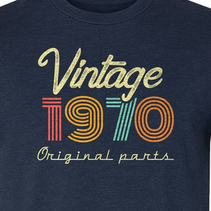 1970 Birthday T-Shirt, Vintage Original Parts Retro Birth Year Gift for Men and Women